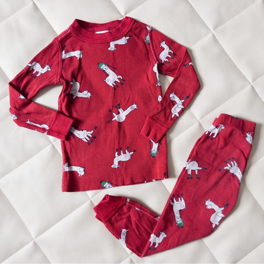 Hanna Andersson Red Leaping Llama Pajamas